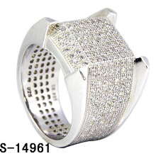 Hip Hop Schmuck Herren Sache 925 Pure Silver Micro Pflastern CZ Männer Ring. (S-14961)